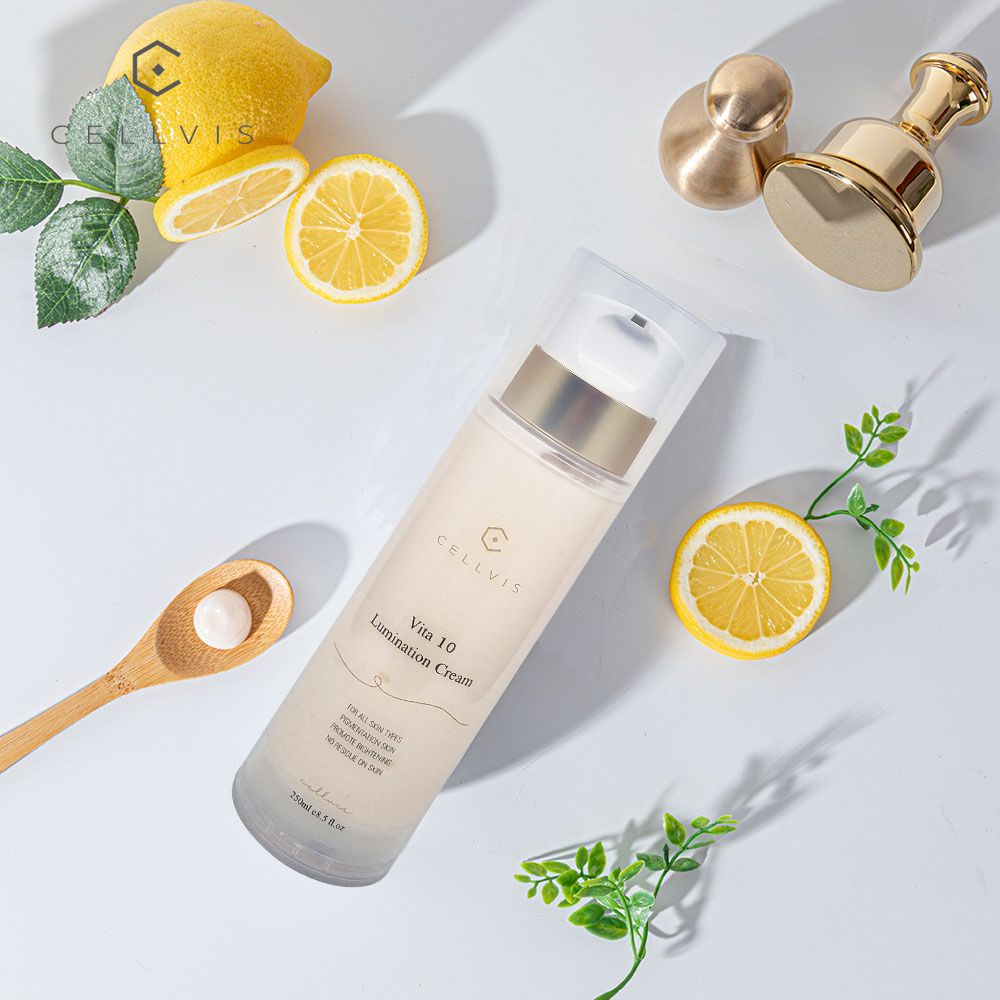 CELLVIS Vita 10 Lumination Cream 250ml Professional Aesthetic Grade Vitamin C Brightening Mild Acidic Moisturizing Nourishing Cream _ Made in Korea